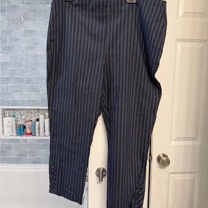 Plus Size Chico's Dark Blue Pinstripe Dress Pants